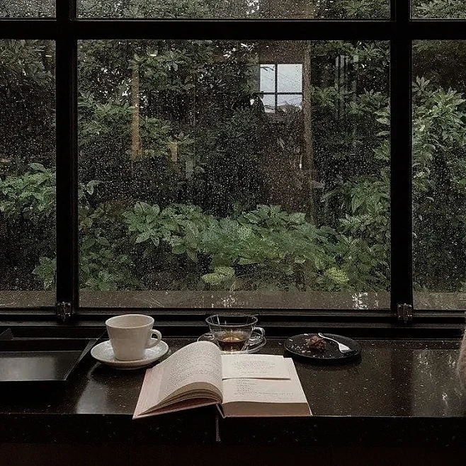 Coffee Shop Listening to Rain